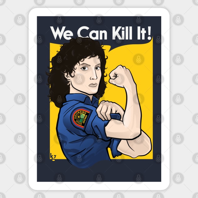 Ellen the Bug Hunter by kgullholmen Sticker by kgullholmen